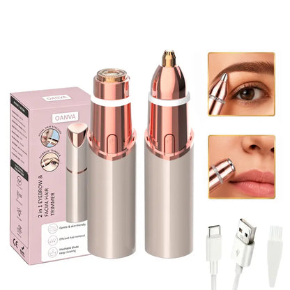 2-in-1 Brow Shaper & Face Fuzz Razor